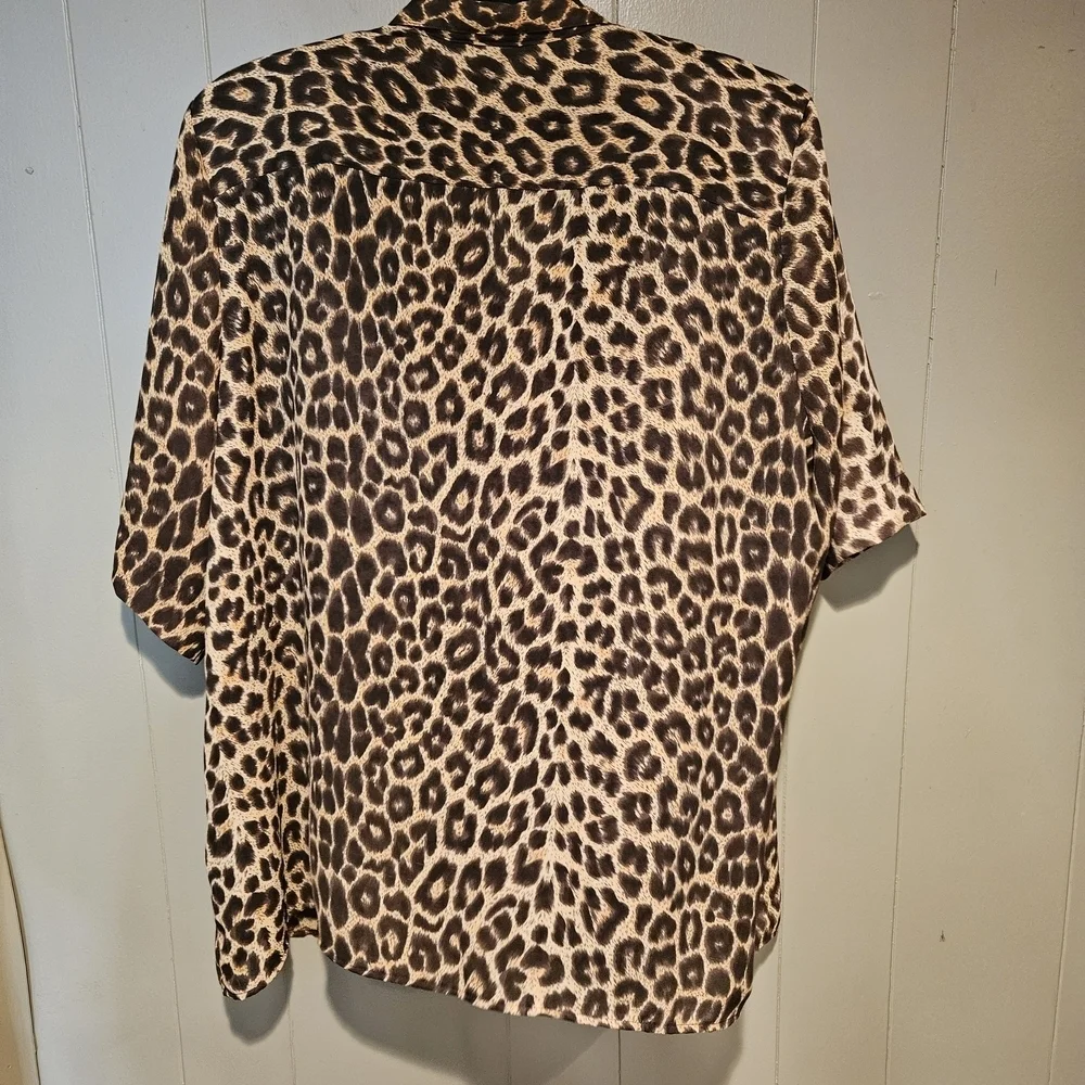 Jordan Brown Leopard Print Casual Shirt - Picture 2 of 5